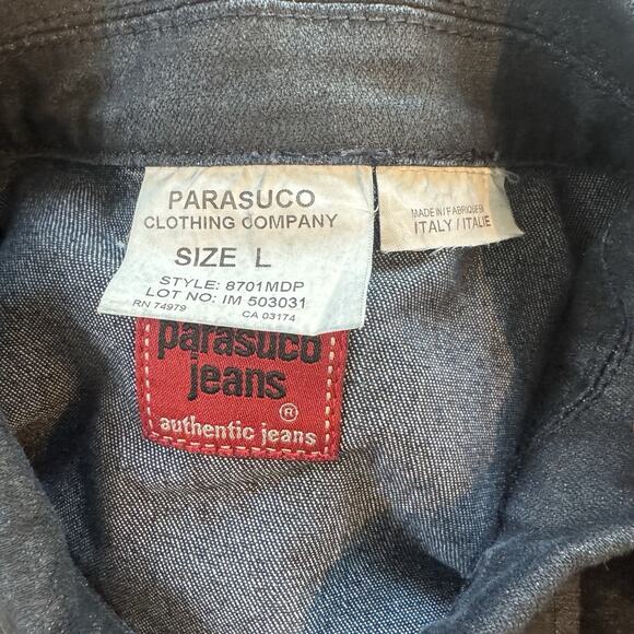 Y2K Vintage Parasuco Jeans Denim Jacket Made in Italy Size L Rare Style 8701MDP - Picture 5 of 9